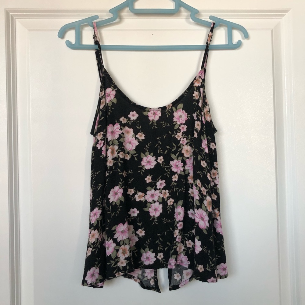 American Eagle Outfitters Floral Open Back Tank